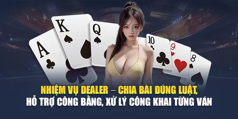 Nhiệm vụ dealer – Chia bài đúng luật, hỗ trợ công bằng, xử lý công khai từng ván